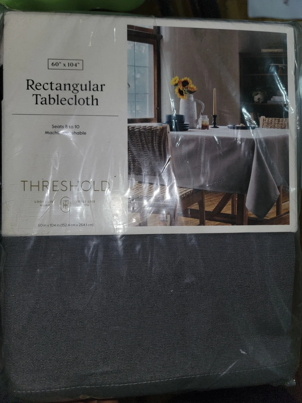 Threshold Rectangular Tablecloth/ 4 Threshold Washable Napkins Set